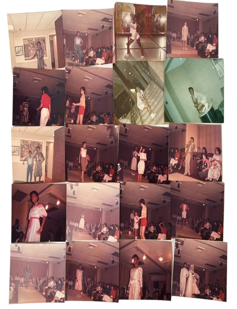 Item #19735 Color Photograph Archive of 1984 Runway Show Featuring Black Models and Backstage Scenes. Black Models Fashion Show.