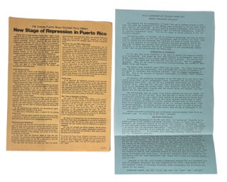Item #19763 Archive of Puerto Rican Socialists Struggling for Independence. Independence Puerto...