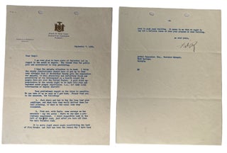 Item #19798 Franklin Delano Roosevelt Typed Letter Signed on Malaria, 1929. Franklin Roosevelt