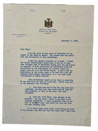 American Political History Franklin D. Roosevelt Letter on Public Health and Development at Warm Springs Georgia 1929