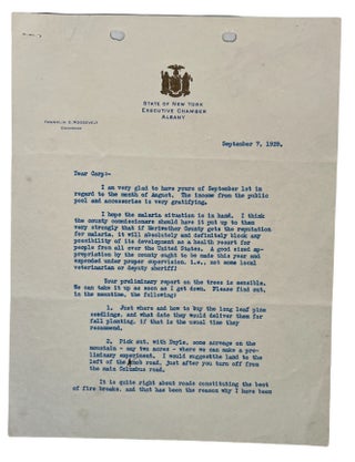 American Political History Franklin D. Roosevelt Letter on Public Health and Development at Warm Springs Georgia 1929