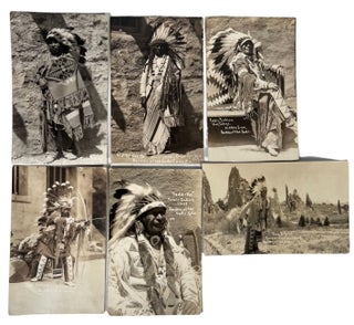 Archive of 6 Native American Real Photo postcards. Western Native American.