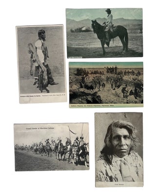 Item #19836 Archive of 5 Native American Real Photo postcards. Americana Native American