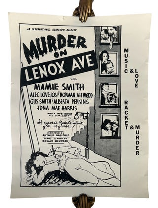 All Black Cast movie poster for Murder on Lenox Ave, 1941 starring blues singer Mamie Smith. Murder All black cast.