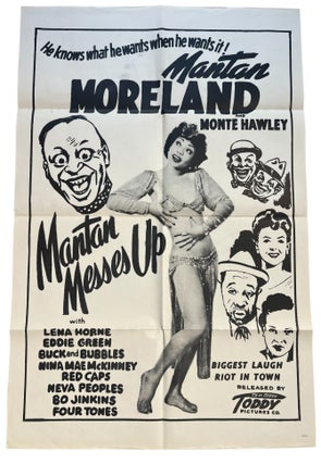 All Black Cast original movie poster for Mantan Messes Up, 1946 starring Mantan Moreland. Mantan Moreland All Black Cast.