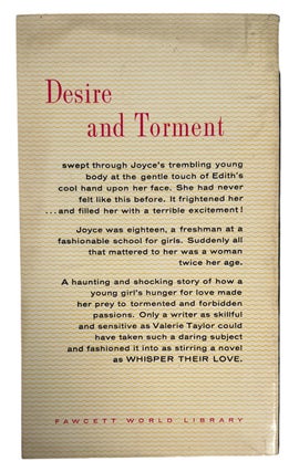 Lesbian Pulp Classic Whisper Their Love by Valerie Taylor, 1958. Valerie Taylor LGBTQ Pulp.