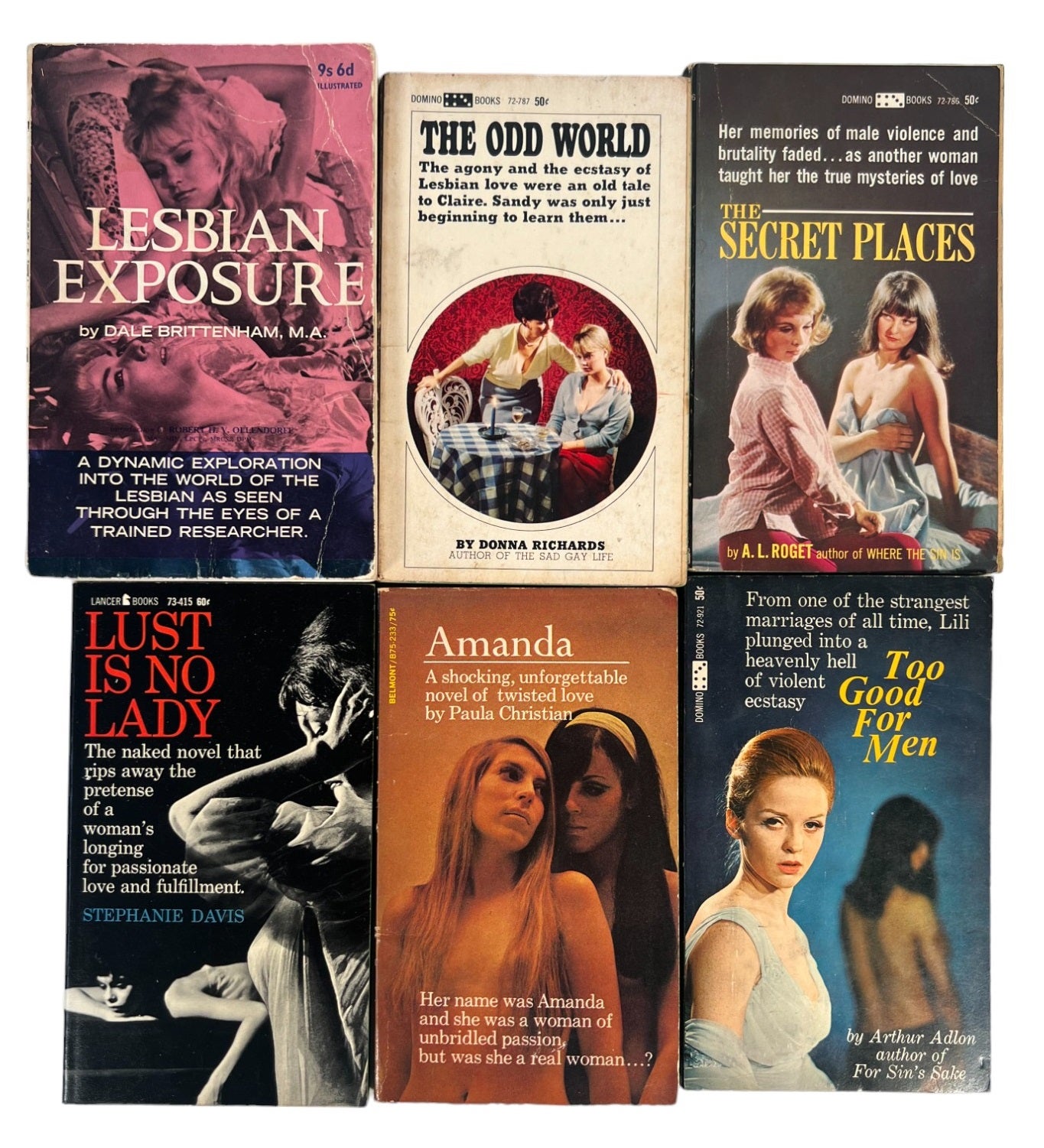 1960s Archive of 6 Lesbian Pulp Novels | Lesbian Collection Lesbian Pulp