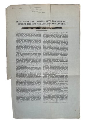 Jamaica Act for Abolishing Slavery, 1835. Abolition Jamaica.