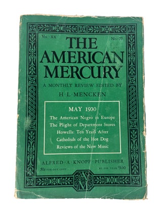 Item #20060 Mencken's . "The American Negro in Europe" article, 1930. H. L. Mencken