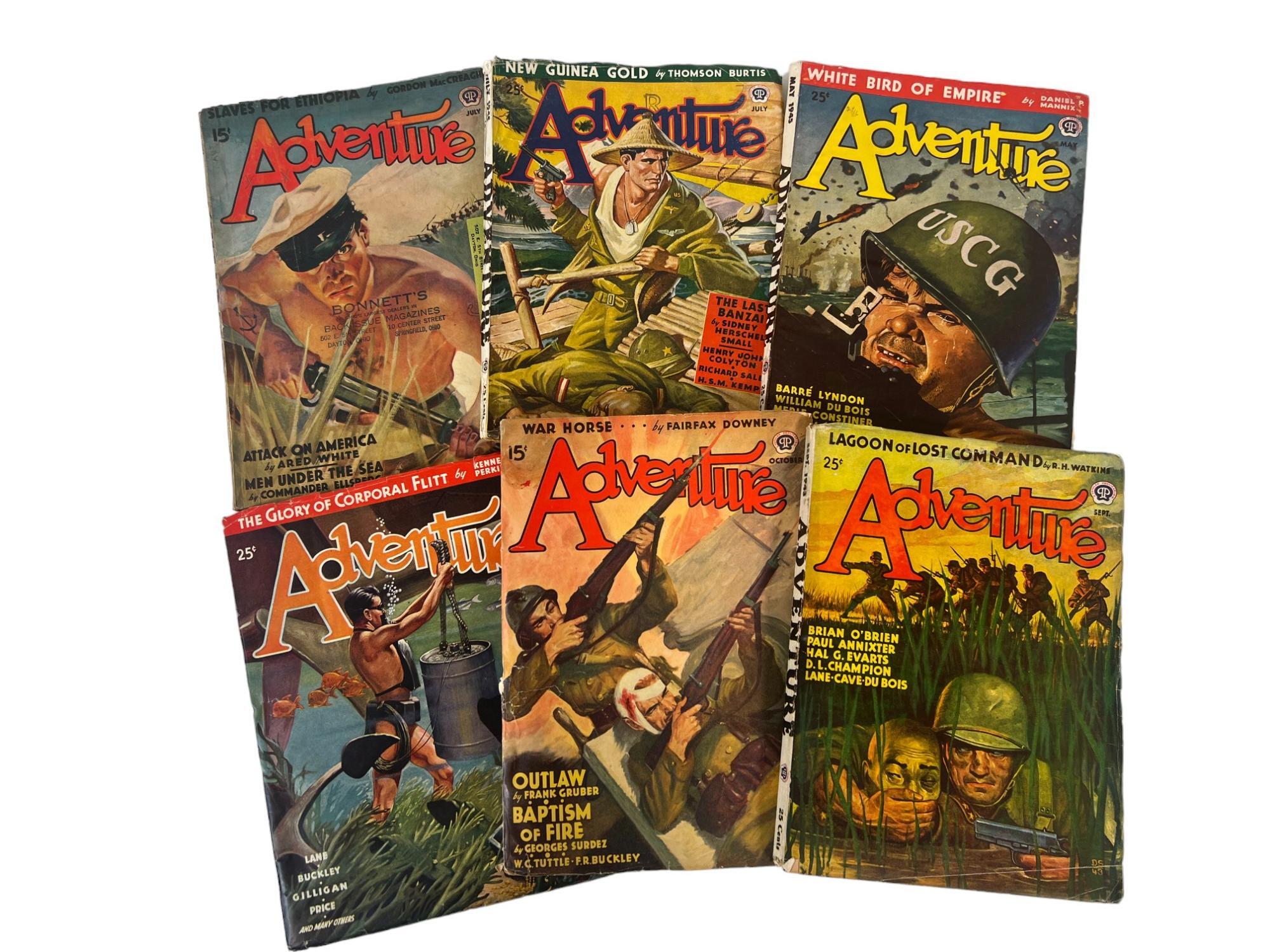 World War II Popular Culture Adventure Magazine Issues Depicting