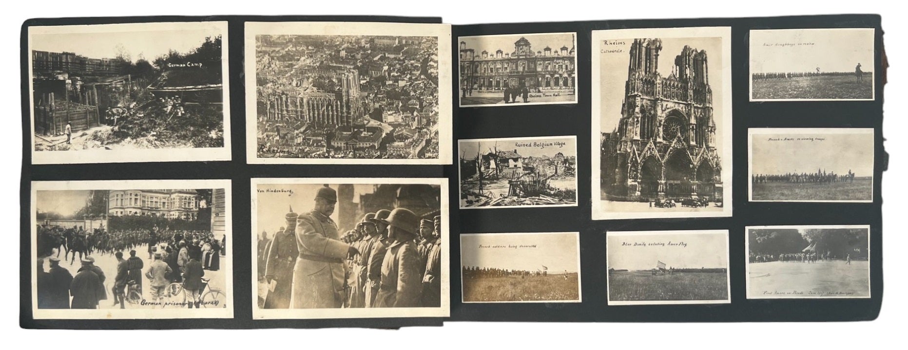 World War I Soldier's Photograph Album Showing Battlefield