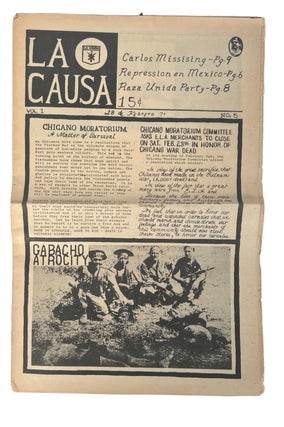 Item #20097 La Causa: Los Angeles Chicano National Brown Beret Newspaper, covering Chicanos in...