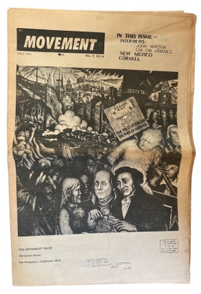 Chicano newspaper Movement Vol. 5 No. 6 covering workers rights and interviews with John Watson. Movement Chicano.