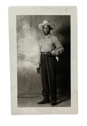 Item #20273 Rare African American Cowboy Photograph, 1940s. Cowboys African American