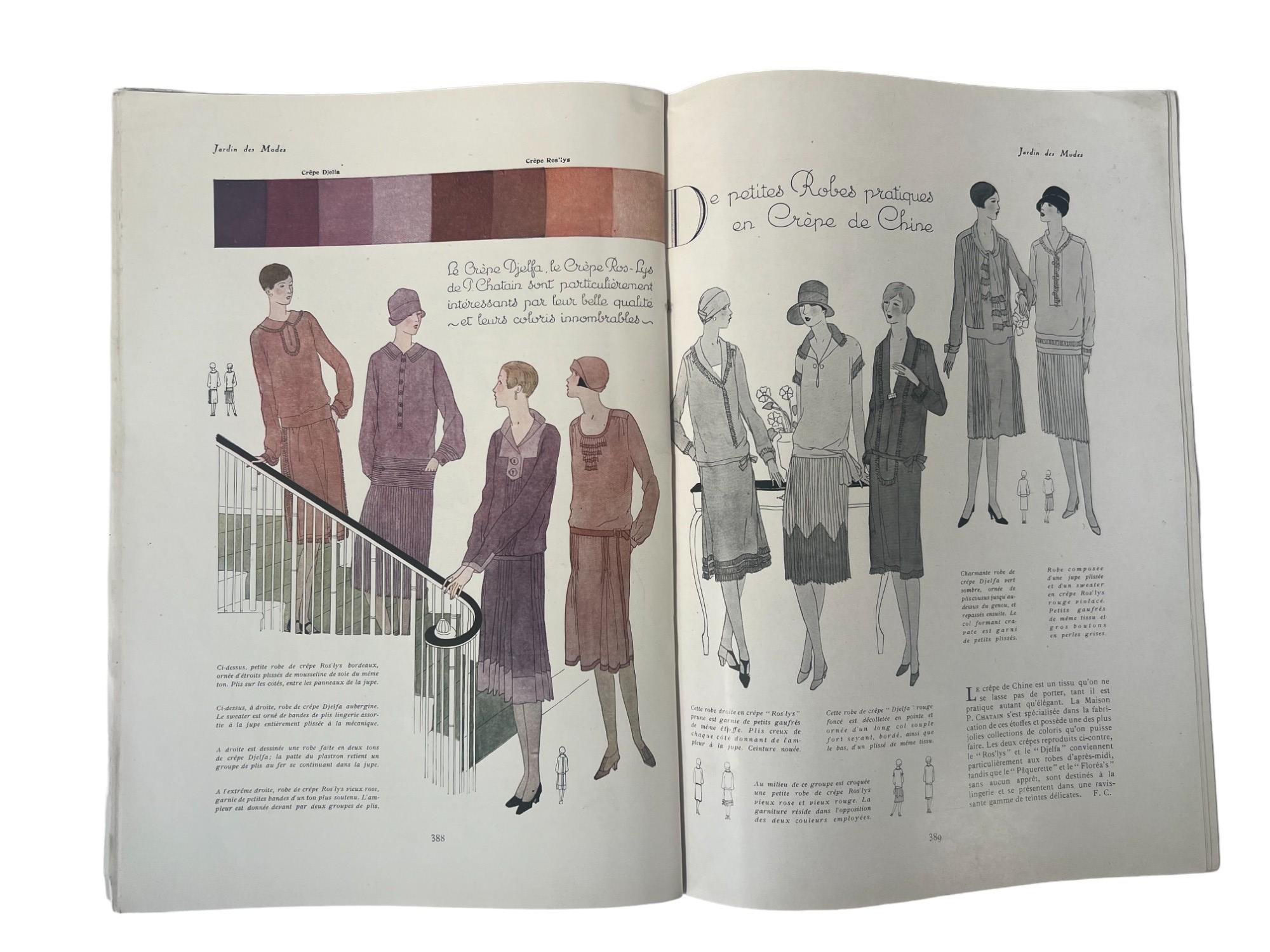 1925 Haute Couture French Magazine Le Jardin des Modes Archive