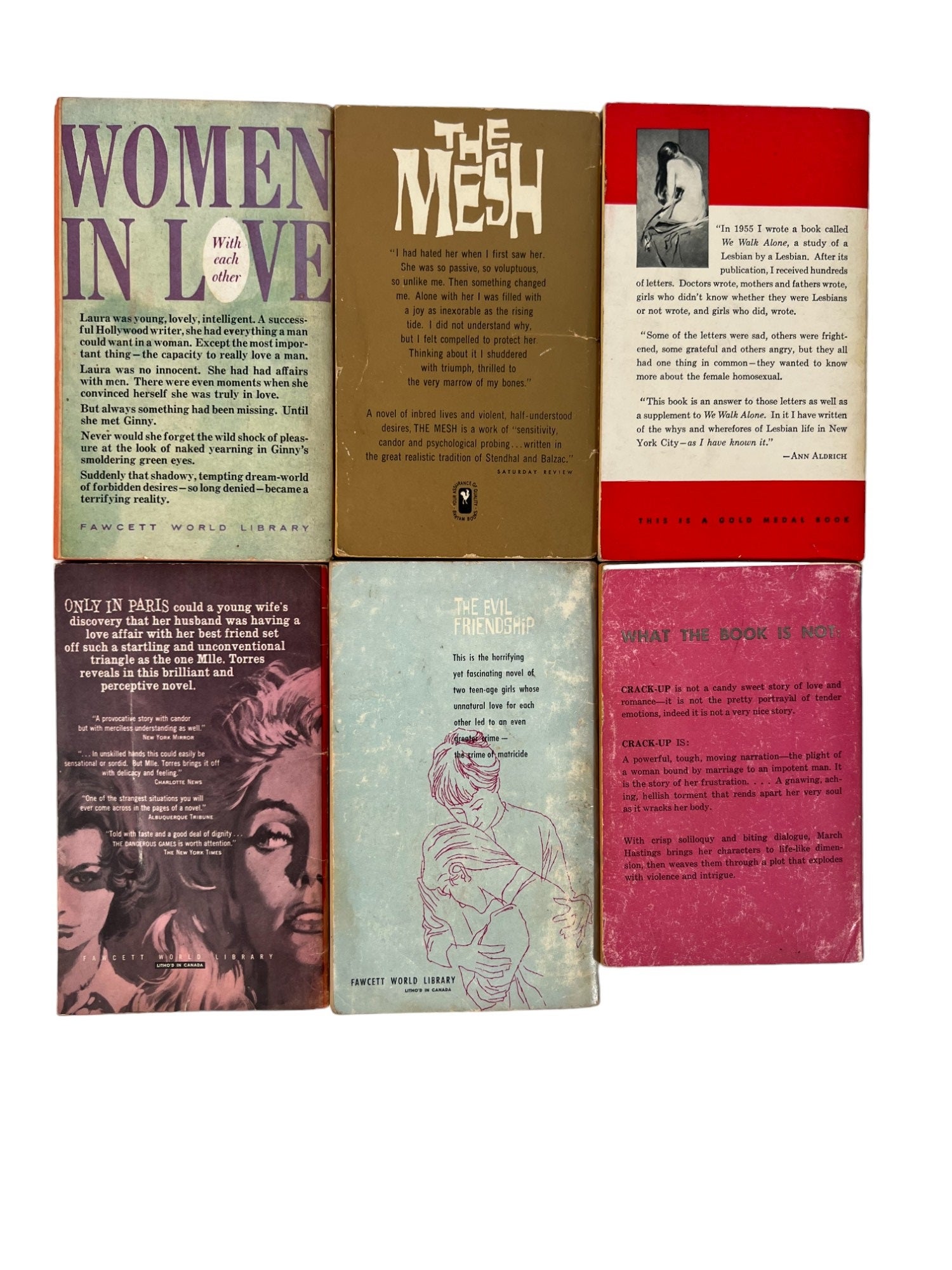 Early Archive of 5 Lesbian Pulp Novels All Written By Women in the ...