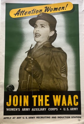 Original Vintage Recruitment Poster for WAAC (Women's Army Auxiliary Corps. WAAC Women in Military.