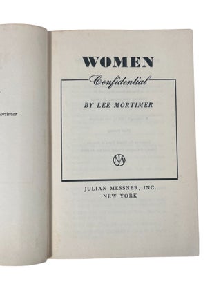 Early Reporting on Trans and Lesbians: Women Confidential by Lee Mortimer, 1960,