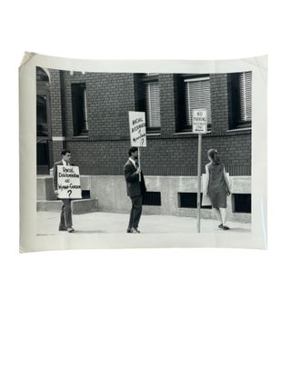 Original Photograph of a group of 1960's Civil Rights Picketers in Massachusetts. African American Civil Rights.