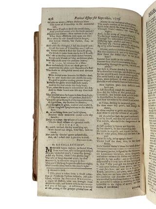 Phillis Wheatley’s “On Recollection” in Gentlemen's Magazine with Contemporary Commentary on Her Enslavement and Identifying Her as a Genius, 1773