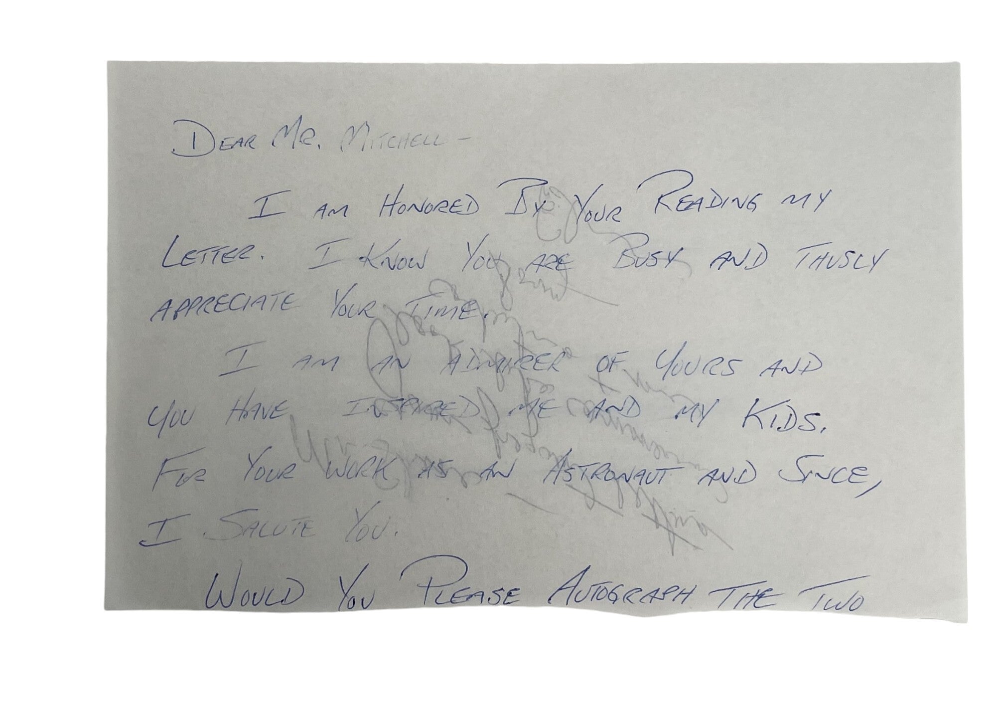 Astronaut Edgar Mitchell Autograph Note Signed | Ed Mitchell