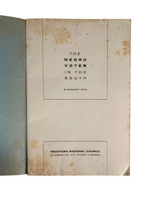 The Negro Voter in the South, 1957 Resource on Black Voter Registration and Suppression