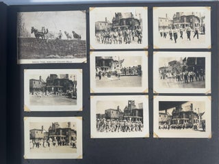 American Motorsports History. 1930s Motorcycle Racing and Road Travel Photograph Album Featuring Harley Davidson and Indian Competition Culture.
