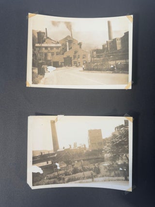 American Motorsports History. 1930s Motorcycle Racing and Road Travel Photograph Album Featuring Harley Davidson and Indian Competition Culture.