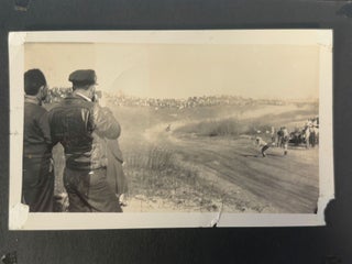 American Motorsports History. 1930s Motorcycle Racing and Road Travel Photograph Album Featuring Harley Davidson and Indian Competition Culture.