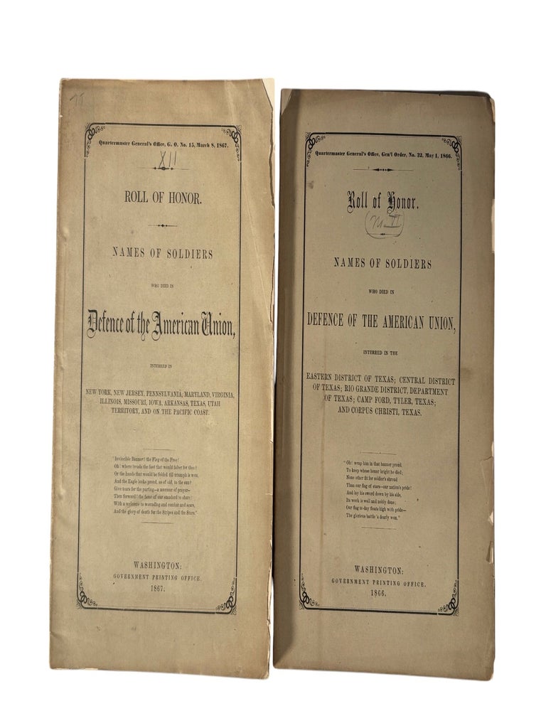 Item #21551 Civil War African American Military Service Roll of Honor Volumes Recording the Sacrifice of United States Colored Troops 1866-67. U S. Colored Troops.
