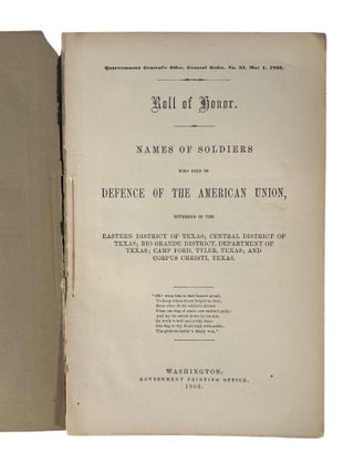 Civil War African American Military Service Roll of Honor Volumes Recording the Sacrifice of United States Colored Troops 1866-67