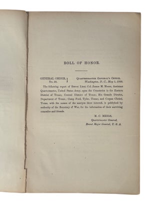 Civil War African American Military Service Roll of Honor Volumes Recording the Sacrifice of United States Colored Troops 1866-67