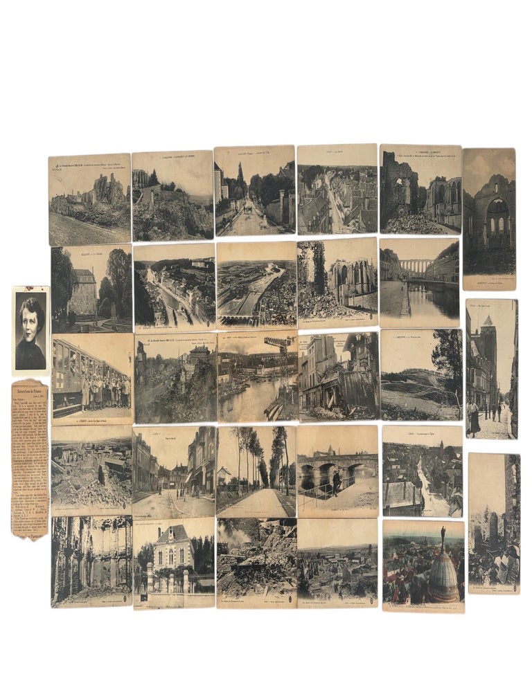 Item #21585 World War I Battlefield Memory Archive Postcards and Letters from U.S. Engineer in France Showing Argonne and Verdun War Damage. American Expeditionary Forces in France.