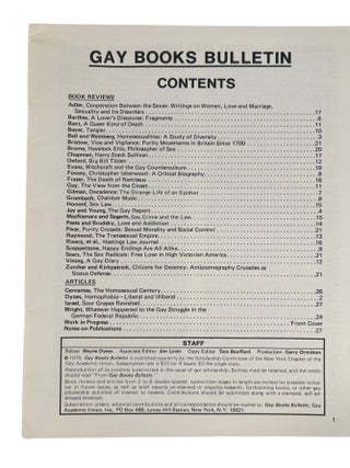 Gay Books Bulletin Archive Covering Isherwood, Edmund White, E.M. Forster and Quentin Crisp