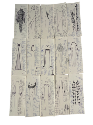 Women&rsquo;s History Mid Century Fashion Design Archive of Hand Drawn Garment Sketches and Construction Notes 1950s to 1960s