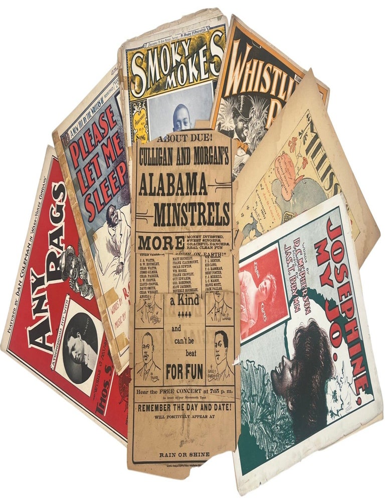 Item #22012 Touring Minstrel Circuits and Racial Caricature in Sheet Music and Advertising Ephemera, 1897&ndash;1915. Vaudeville Touring Minstrel.