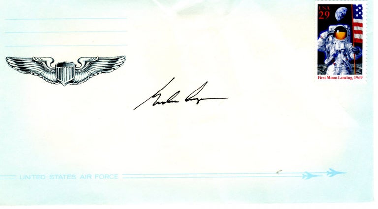 Item #2203 First Moon Landing Envelope Signed Gordon Cooper. Gordon Cooper.