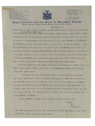 Nobel Prize Winning Scientist Carl Cori's Letters to Family, Nobel Congratulations, and Commentary on the Persecution of Jews in Prague, 1920s-50s