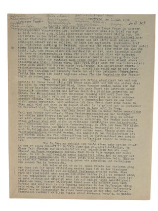 Nobel Prize Winning Scientist Carl Cori's Letters to Family, Nobel Congratulations, and Commentary on the Persecution of Jews in Prague, 1920s-50s