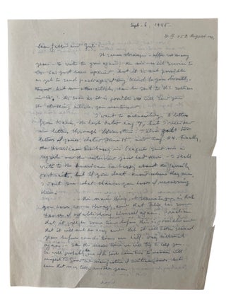 Nobel Prize Winning Scientist Carl Cori's Letters to Family, Nobel Congratulations, and Commentary on the Persecution of Jews in Prague, 1920s-50s