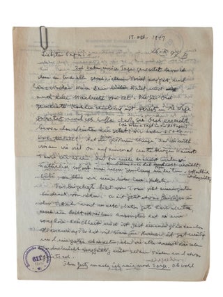 Nobel Prize Winning Scientist Carl Cori's Letters to Family, Nobel Congratulations, and Commentary on the Persecution of Jews in Prague, 1920s-50s
