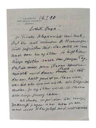 Nobel Prize Winning Scientist Carl Cori's Letters to Family, Nobel Congratulations, and Commentary on the Persecution of Jews in Prague, 1920s-50s
