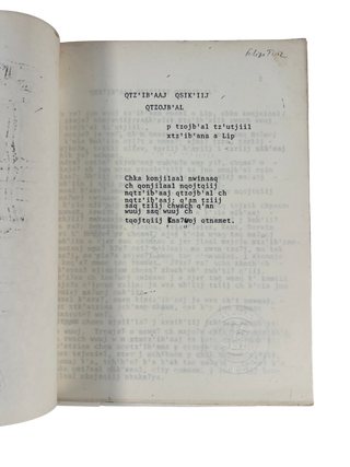 Rare Guatemalan Tz'utujil Mayan Language Primer, Qtz&rsquo;ib&rsquo;aaJ Qsik&rsquo;iiJ Qtzojb&rsquo;al, First Edition, 1975
