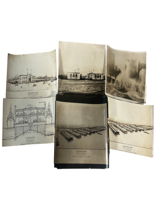 Item #22643 Six Photographs and Engineering Renderings of Moyamensing and Southwark Piers,...