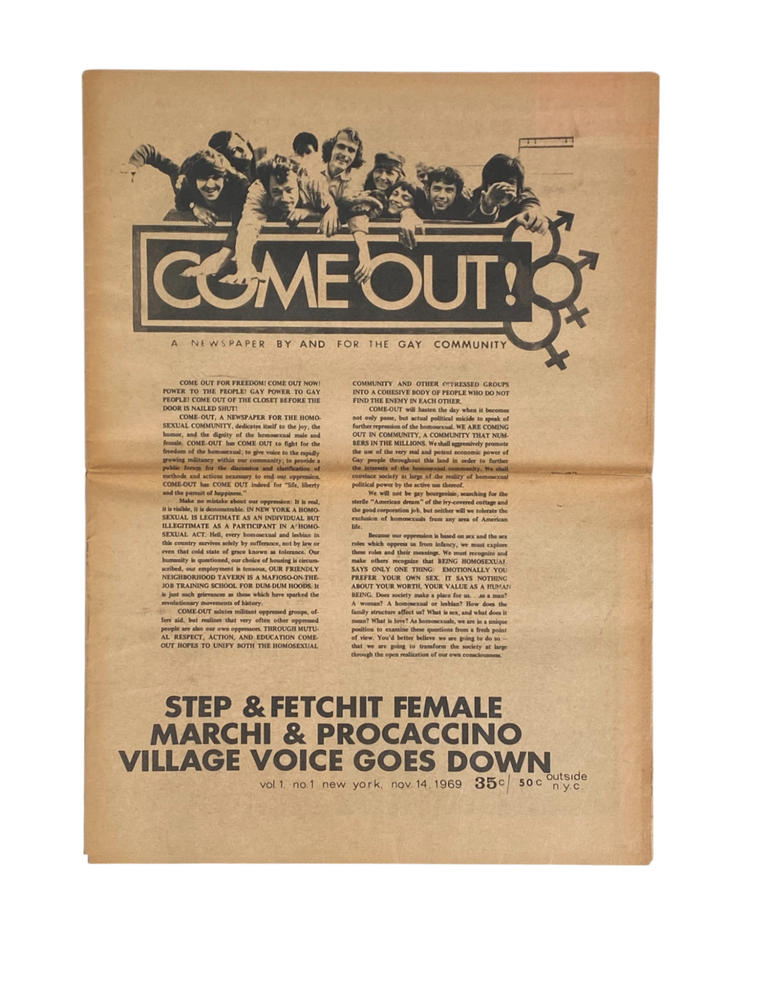 Item #22802 Post-Stonewall Gay Liberation Front Activism Documented in First Issue of Come Out! Come Out!, Gay Liberation, Activism.