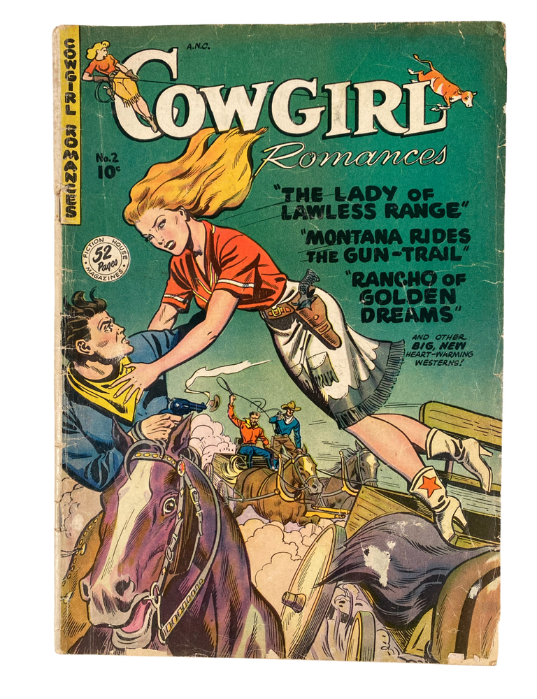 Item #22804 1950s Female Gunslinging Western Comic "Cowgirl Romances". Cowgirl Romances.