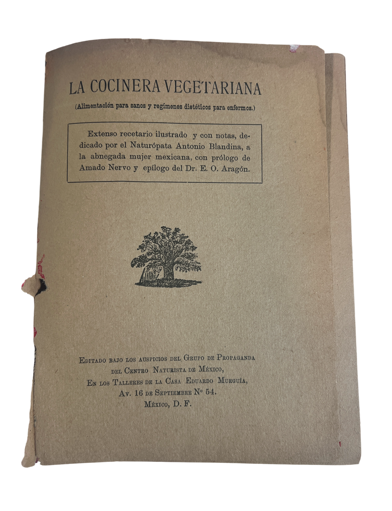 Rare Early Vegetarian Mexican Cookbook, La Cocinera Vegetariana, 1920s