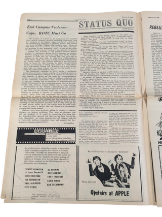 Student Protest and Black Liberation Temple Free Press Philadelphia Underground Newspaper Issues 1969
