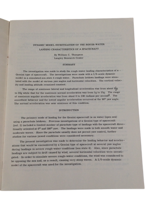 Cold War Aerospace Engineering and Spacecraft Recovery in NASA Technical Note on Ocean Landings, 1967