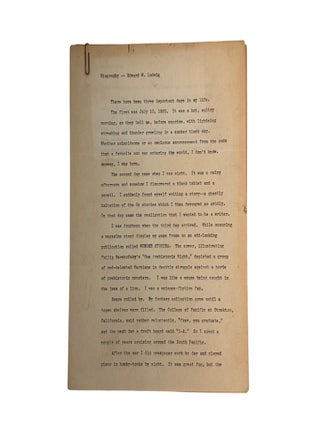 Item #22961 Postwar American Science Fiction Manuscript and Fandom Culture in Edward W....